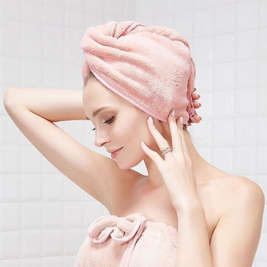 Obrazek z Szybkoschnący turban do włosów -  różowy