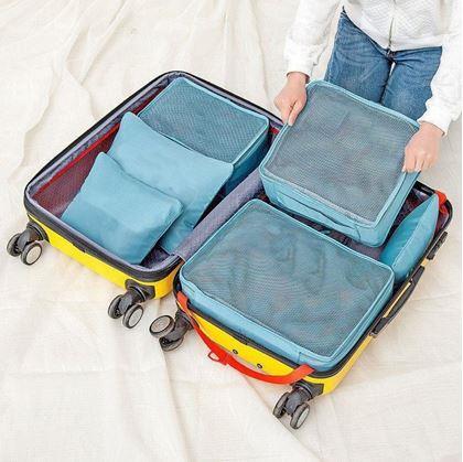 Obrazek z Zestaw organizerów podróżnych do walizki - jasnoniebieskie