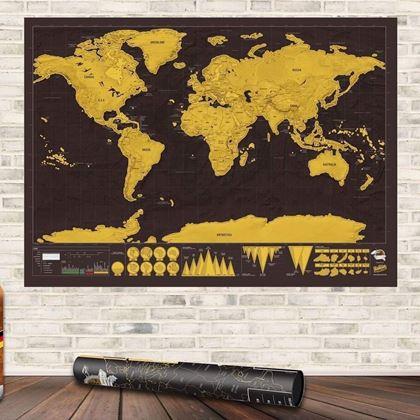 Obrazek z Mapa świata zdrapka – deluxe czarna