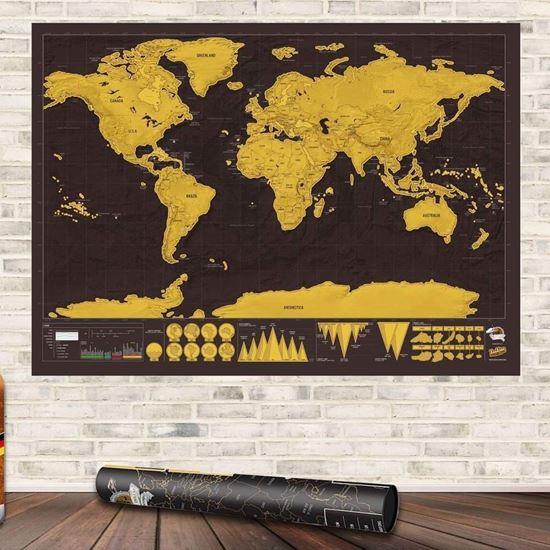 Obrazek z Mapa świata zdrapka – deluxe czarna