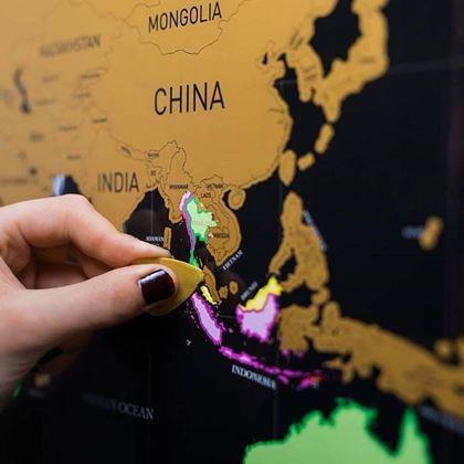 Obrazek z Mapa świata zdrapka – deluxe czarna