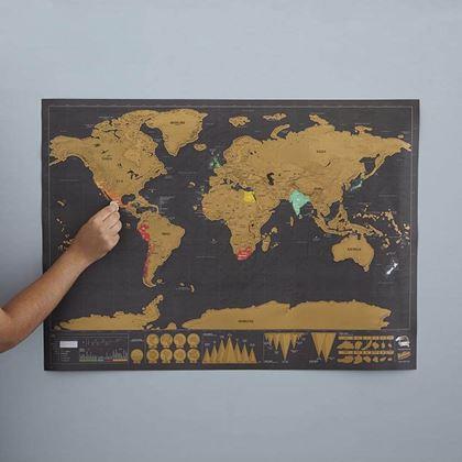 Obrazek z Mapa świata zdrapka – deluxe czarna