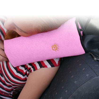 Obrazek z Poduszka podróżna do samochodu na pas- różowa