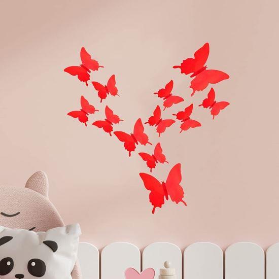 Obrazek z Motyle 3D na ścianie - czerwone