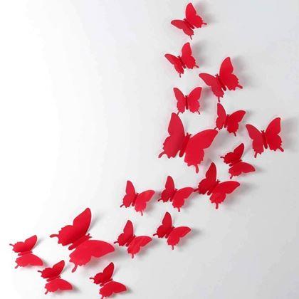Obrazek z Motyle 3D na ścianie - czerwone