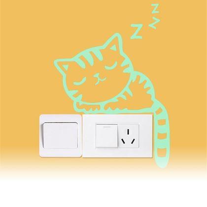 Obrazek z Świecące naklejki nad włącznik - kotek