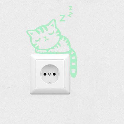 Obrazek z Świecące naklejki nad włącznik - kotek