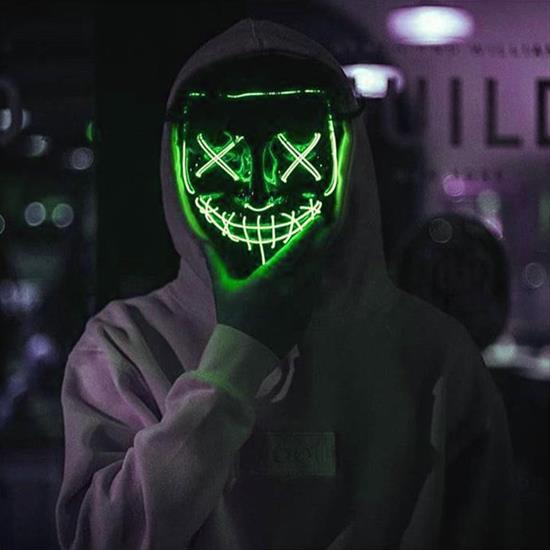 Obrazek z Straszna świecąca maska ​​- zielona