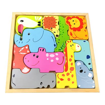 Obraz Drewniane puzzle - zwierzęta