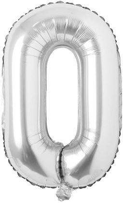 Obrazek z Balony dmuchane w kształcie liczb - maxi - srebrny - 0