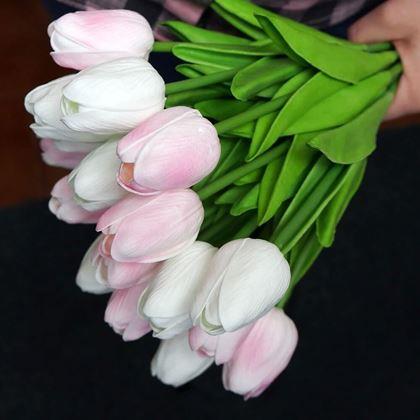 Obrazek z Sztuczne tulipany 10 szt. – białe