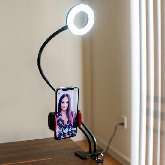 Obrazek z Selfie uchwyt na telefon z LED oświetleniem