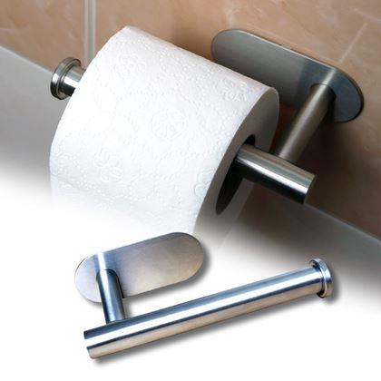 Obrazek z Samoprzylepny uchwyt na papier toaletowy ze stali nierdzewnej