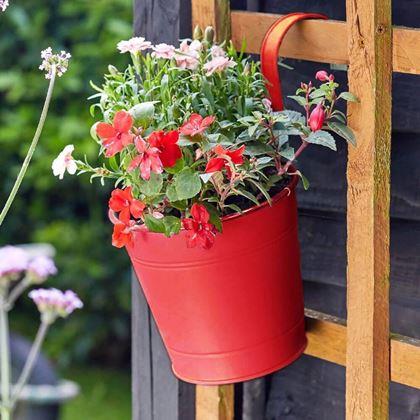 Obrazek z Wisząca doniczka na balkon - czerwona