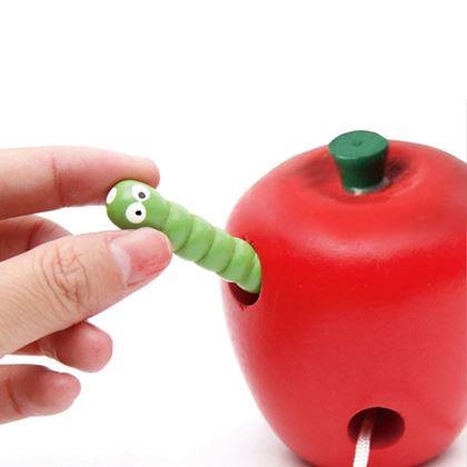 Obrazek z Drewniana zabawka - robak w jabłku