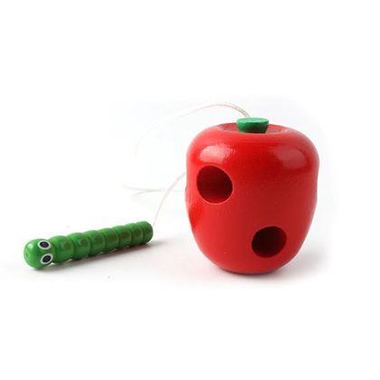 Obrazek z Drewniana zabawka - robak w jabłku