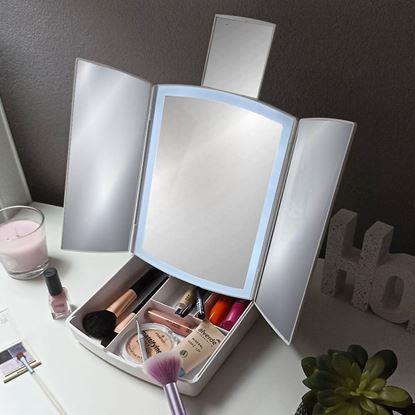 Obraz Skrzynka na kosmetyki ze składanym lusterkiem i oświetleniem LED