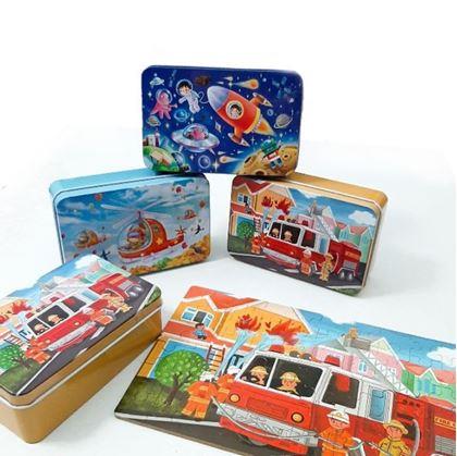 Obrazek z Puzzle dla dzieci w blaszanym pudełku - kosmos