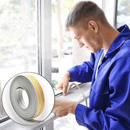 Obrazek z Samoprzylepna uszczelka do okien i drzwi – szara