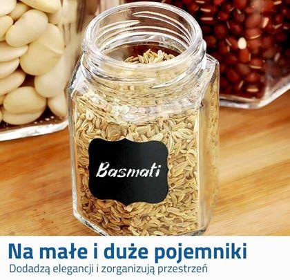 Obrazek z  Wodoodporne naklejki na pojemniki z pisakiem kredowym 32 szt
