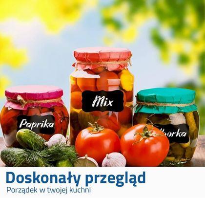 Obrazek z  Wodoodporne naklejki na pojemniki z pisakiem kredowym 32 szt