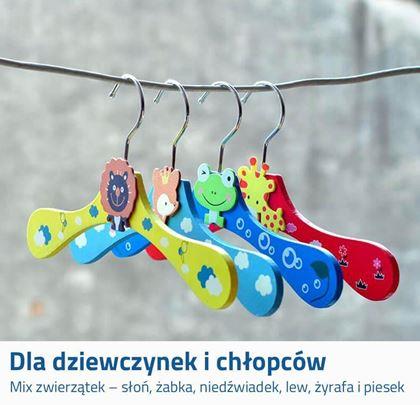 Obrazek z Zestaw drewnianych wieszaków dla dzieci
