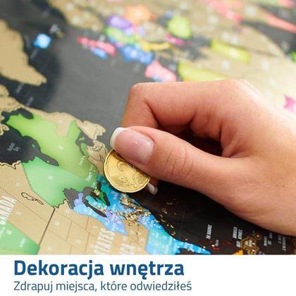 Obrazek z Mapa świata zdrapka – deluxe czarna