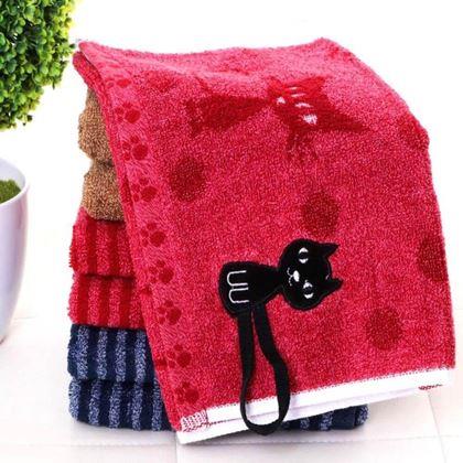 Obrazek z Ręcznik z kotem - czerwony