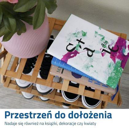 Obrazek z Przenośny składany drewniany stojak na buty