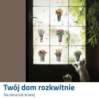 Obrazek z Naklejki na ścianę - kwiaty w doniczce