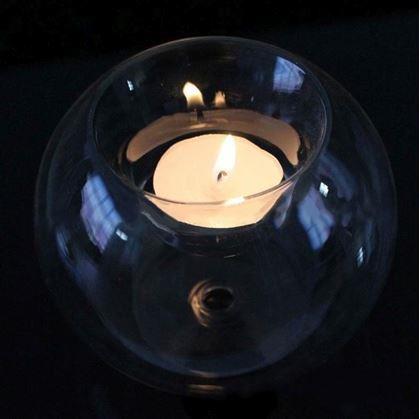 Obrazek z Szklany okrągły świecznik