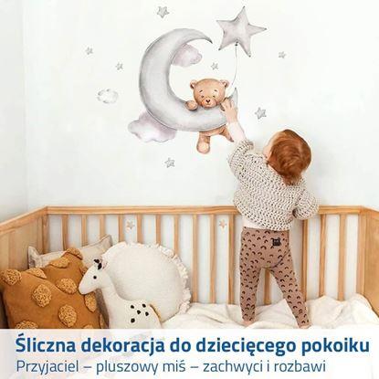 Obraz Naklejki na ścianę - miś na księżycu