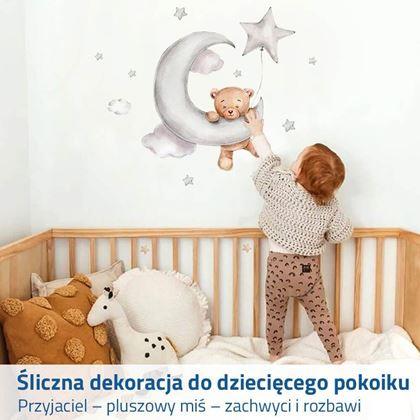 Obrazek z Naklejki na ścianę - miś na księżycu