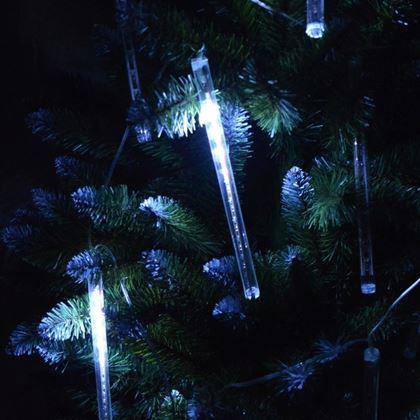 Obrazek z Świąteczne oświetlenie padający śnieg - chłodna biel