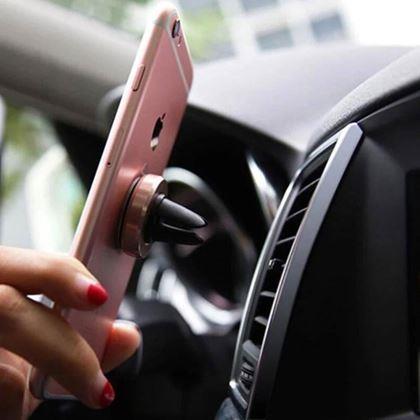 Obrazek z Magnetyczny uchwyt na telefon do auta - srebrny