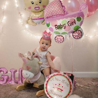 Obrazek z Foliowe balony na Baby Shower 5 szt. - dziewczynka