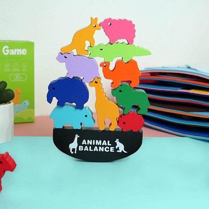 Obraz Gra balansująca drewniane zwierzęta