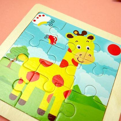Obrazek z Drewniane puzzle dla dzieci - żyrafa