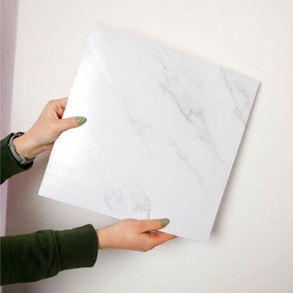 Obrazek z Samoprzylepna okładzina 30x30 cm - biały marmur