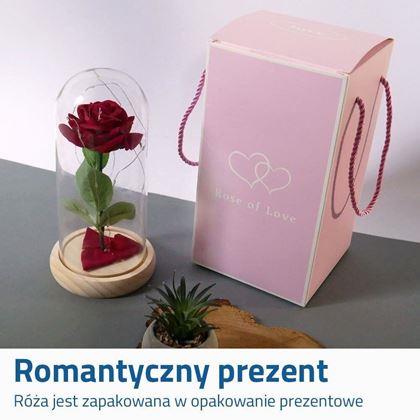 Obrazek z Świecąca róża w szklanym wazonie
