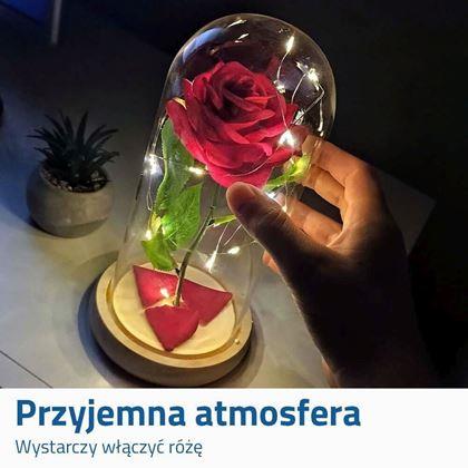 Obrazek z Świecąca róża w szklanym wazonie