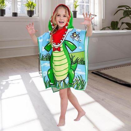 Obrazek z Ręcznik plażowy dla dzieci z kapturem - krokodyl