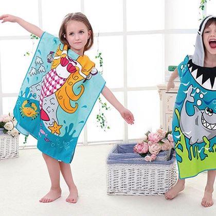 Obrazek z Ręcznik plażowy dla dzieci z kapturem - syrena