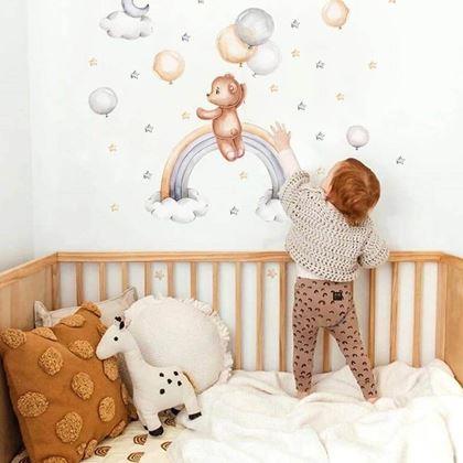 Obrazek z Naklejki na ścianę - miś z balonkami