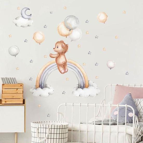 Obrazek z Naklejki na ścianę - miś z balonkami