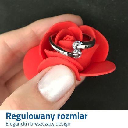 Obrazek z Regulowany pierścionek z kryształkami