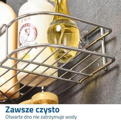 Obrazek z Półka narożna ze stali nierdzewnej