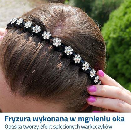 Obrazek z Opaska do włosów z kamykami - srebrna