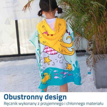 Obrazek z Dziecięcy ręcznik kąpielowy poncho - syrena