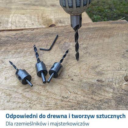 Obrazek z Zestaw wierteł z pogłębiaczem 4 szt.